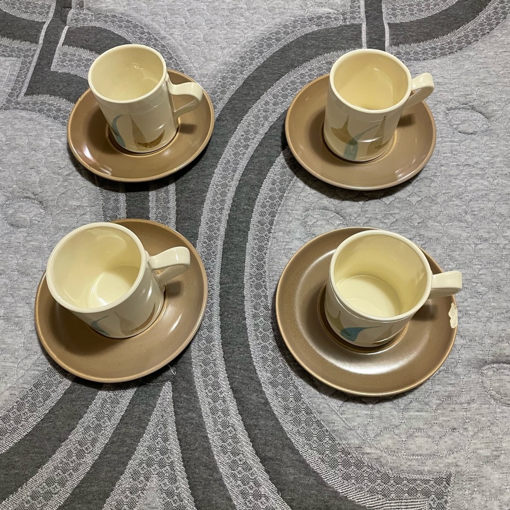 Red Wing Pottery, Pompeii Pattern- 4 Cups- MCM; 1960’s- CORRECTED LISTING 10/24